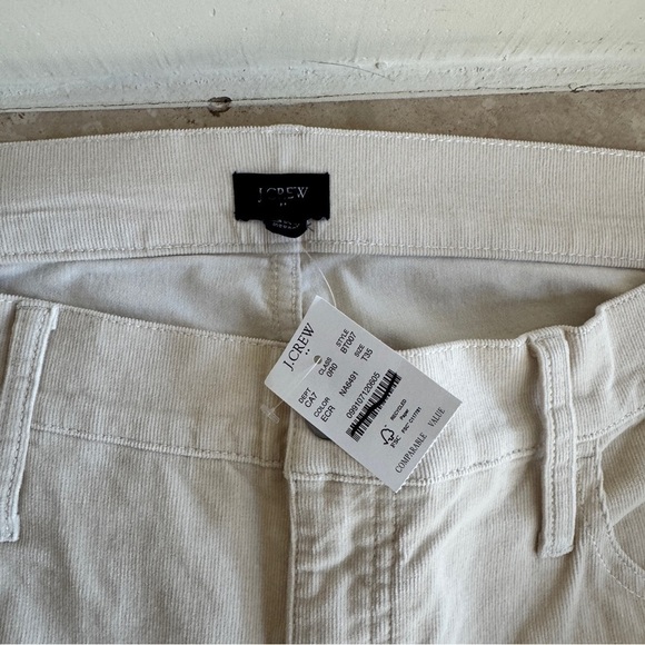 J Crew Factory Ivory Corduroy Full Length Essential Straight Womens Size 35 Tall - Picture 12 of 13